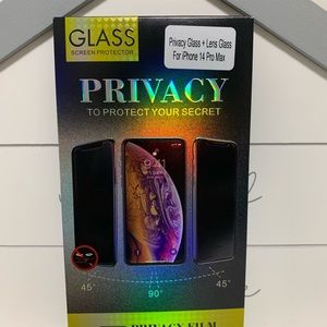 IPHONE 14 pro max privacy screen protector with camera glass Len protector